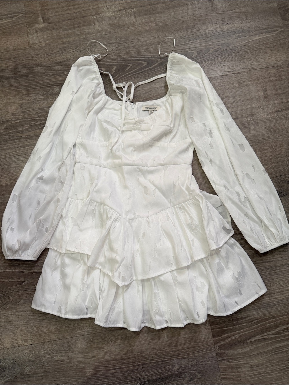 Francesca's Collections White Ruffle Tiered Mini Dress